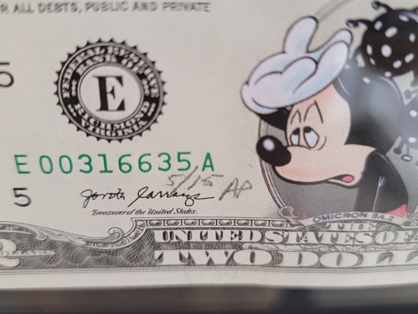 Omicron BA.2 Mickey Covid Dollar AP 2022