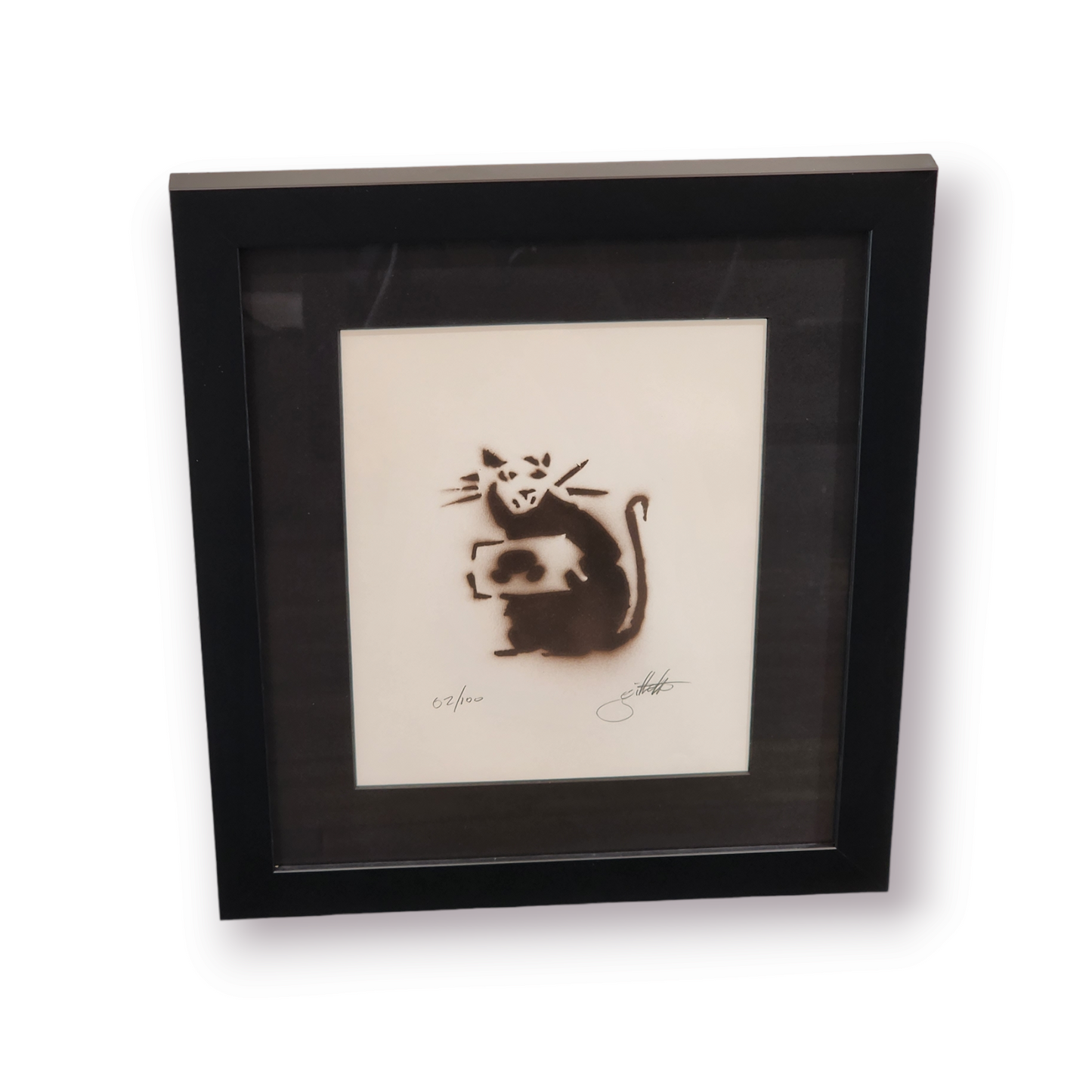 "Banksy Rat with Inverted Mickey Stencil