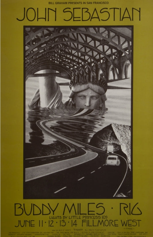 Vintage JOHN SEBASTIAN / BUDDY MILES CONCERT POSTER