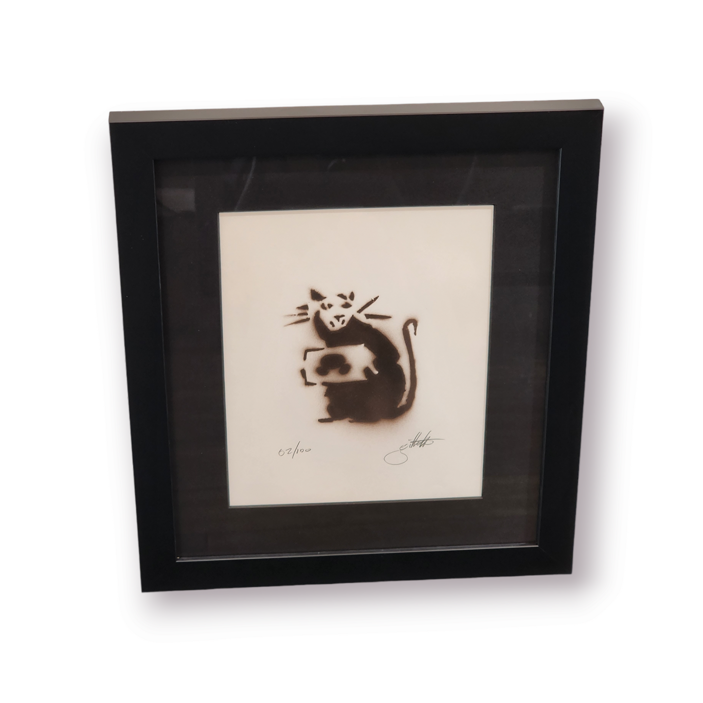 Banksy Rat with Inverted Mickey Print